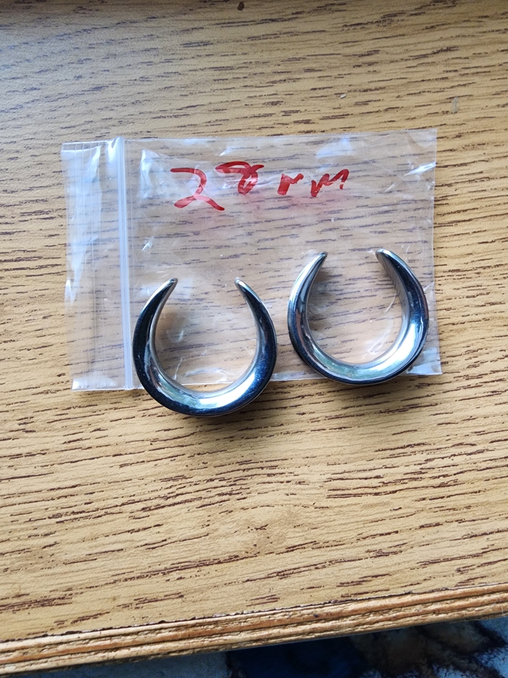 Men's Polished Crescent Ear Weights in Silver - Pair